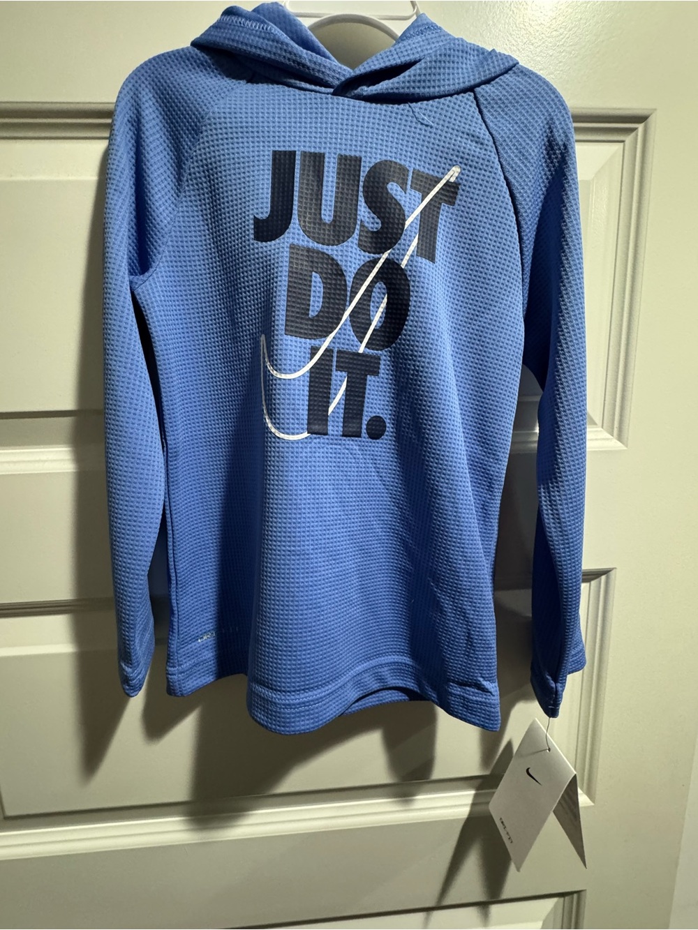 Nike Kids Blue 'Just Do It' Hooded Sweatshirt Dri Fit 4T